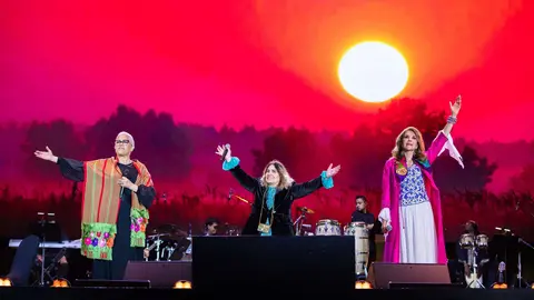 Un momento de la actuación de las Tres Grandes en Expo Dubai. (Twitter)