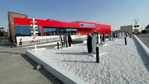 Ambiente gélido ante el Pabellón de Chile en Expo Dubai. (EL CORREO)