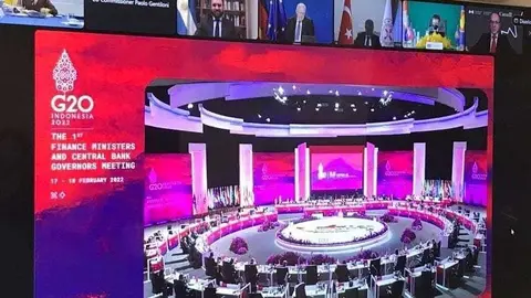 Un momento de la reunión virtual del G20 en Yakarta. (Twitter)