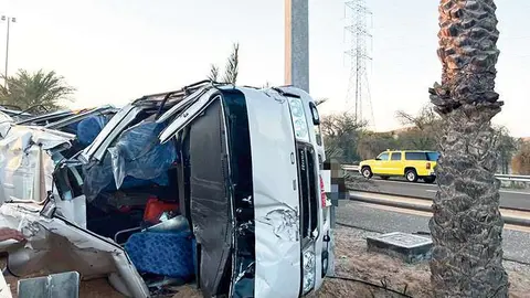Una imagen difundida de uno de los vehículos involucrados en el accidente.