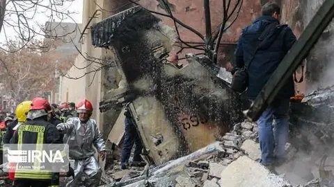 Una imagen del accidente de la agencia de noticias iraní Irna.