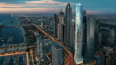 Una maqueta del hotel Ciel en Dubai. (Twitter)