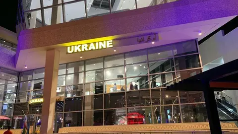 Pabellón de Ucrania en Expo Dubai. (EL CORREO)