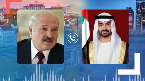 El presidente de Bielorrusia y el príncipe heredero de Abu Dhabi. (WAM)