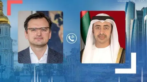 Los ministros de Exteriores de Ucrania y Emiratos. (WAM)