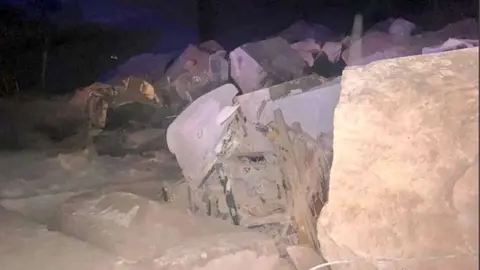 Una imagen difundida en redes sociales del deslizamiento en Omán.