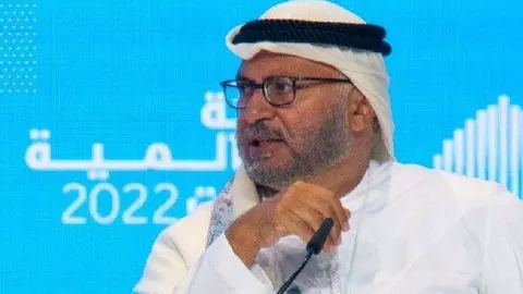 Anwar Gargash durante su participación en la Cumbre Mundial de Gobierno 2022 en Expo Dubai. (X)