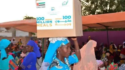 Una imagen de Mohammed bin Rashid Al Maktoum Global Initiatives de la campaña de comidas.