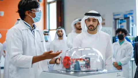 El jeque Hamdan durante la inauguración del campus. (Dubai Media Office)
