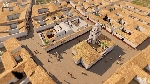 Barrio con mezquita en Al Andalus. (Cedida)