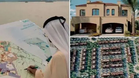 Capturas de pantalla del anuncio en Twitter de las viviendas para ciudadanos emiratíes.