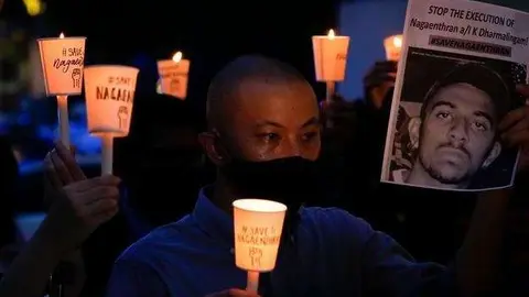 Protestas por la ejecución del preso en Singapur. (Fuente externa)