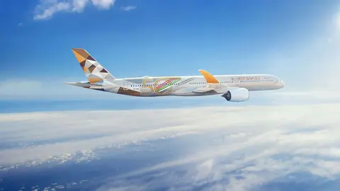 Un avión de la aerolínea Etihad de Abu Dhabi. (WAM)