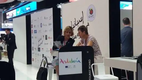 Stand de Andalucía en el Arabian Travel de Dubai 2018. (EL CORREO)
