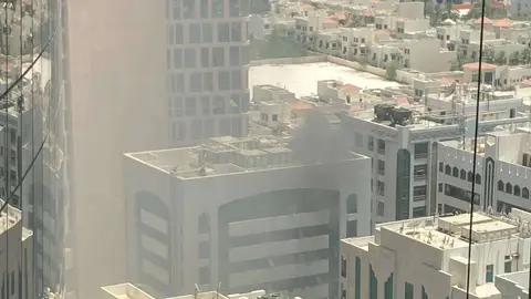 Una imagen de Twitter del incendio.