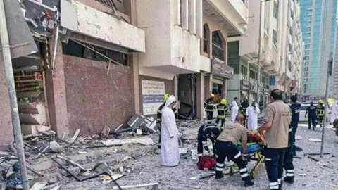 Una imagen del lugar de la explosión en Abu Dhabi. (Policía de Abu Dhabi)