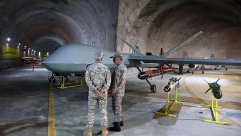 Un lugar subterráneo de drones iraníes. (Twitter)