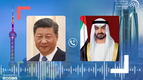 Los presidentes de Emiratos y China. (WAM)