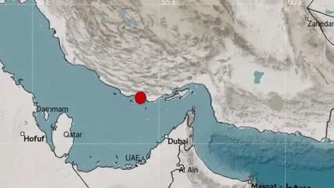 La zona donde se produjo el epicentro de uno de los terremotos. (Twitter)