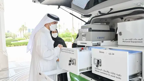 Una imagen del centro móvil de orientación agrícola. (WAM)