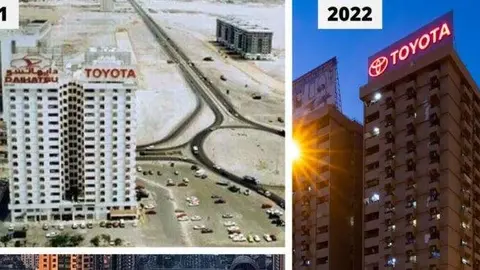 El cartel publicitario de Toyota. (Fuente externa)