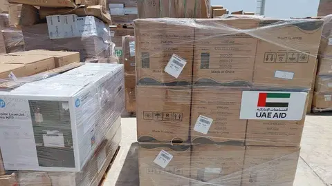 Una imagen de la ayuda emiratí. (WAM)