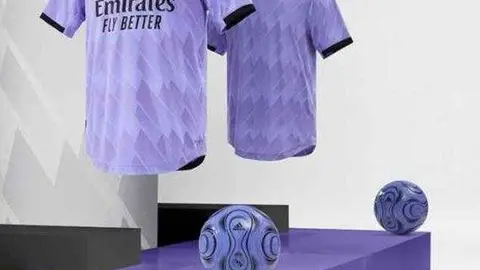 Segunda camiseta del Real Madrid para la próxima temporada 2022-2023. (Twitter)