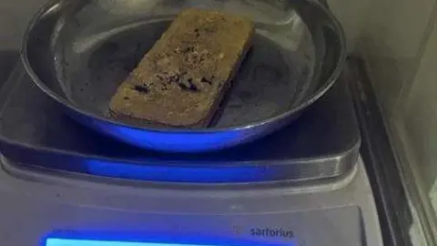 Aduanas de la India difundió la imagen del oro confiscado.