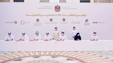 Consejo del Gobierno de Emiratos este jueves. (Twitter)