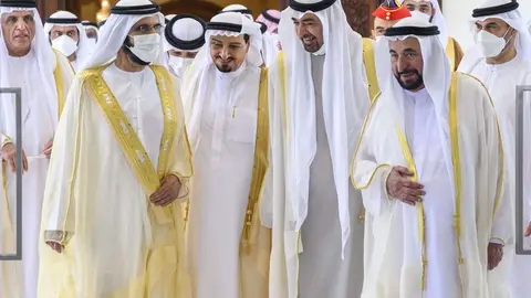 Los gobernantes de EAU este sábado en Abu Dhabi por el Eid al Adha. (WAM)