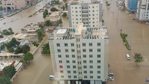 El emirato de Fujairah tras las lluvias. (Twitter)