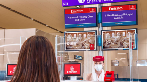 Mostrador de embarque del aeropuerto de Dubai. (Emirates)