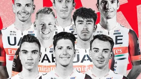 Los integrantes del UAE Team Emirates en la Vuelta a España. (Twitter)