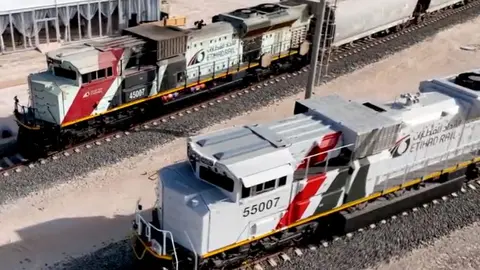 Una captura de pantalla del vídeo de Etihad Rail presentado este jueves. (Twitter)