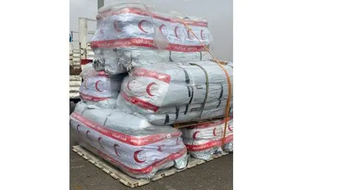 Una imagen de la ayuda enviada a Sudán. (WAM)