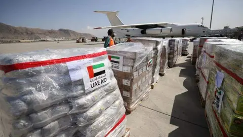 Una imagen de ayuda emiratí a Pakistán. (Fuente externa)