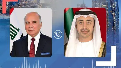 Los ministros de Exteriores de Irak y Emiratos Árabes. (WAM)