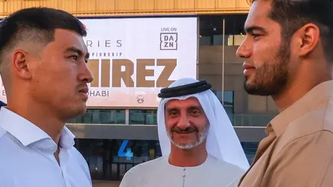 Los dos púgiles que pelearán en Abu Dhabi. (Twitter)