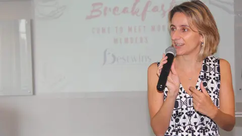 Amaya Delgado interviene en uno de los desayunos organizados por el Spanish Business Council. (EL CORREO)