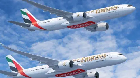 Aviones de la aerolínea Emirates.