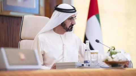El gobernante de Dubai durante una reunión del Gabinete de EAU. (Twitter)