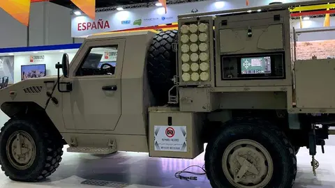 Un vehículo militar español en Abu Dhabi, a modo ilustrativo. (EL CORREO)