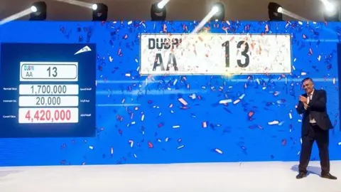 La matrícula más cara en la subasta de este sábado en Dubai. (RTA)