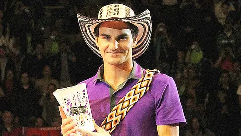 A Federer le queda muy bien el sombrero vueltiao, uno de los símbolos colombianos por excelencia. (Fuente externa)