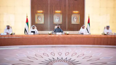 Un moneto de la reunión del Gabinete de EAU este lunes. (Twitter)