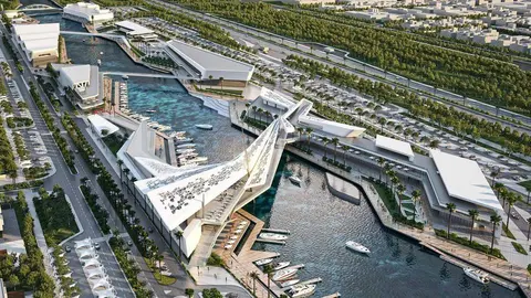 Una imagen aérea de la zona de Al Qana en Abu Dhabi. (Twitter)