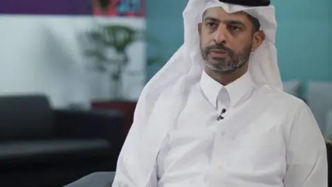 El CEO de Qatar 2022, Nasser Al Khater, durante la entrevista. (Fuente externa)