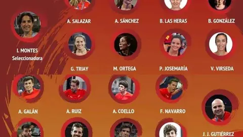 Las selecciones masculina y femenina de pádel de España. (Twitter)