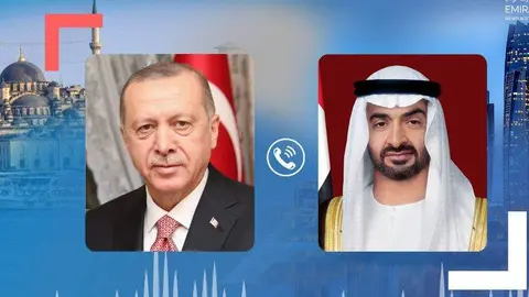 Los presidentes de Turquía y Emiratos Árabes. (WAM)