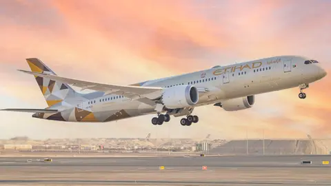 Una aeronave de Etihad. (WAM)